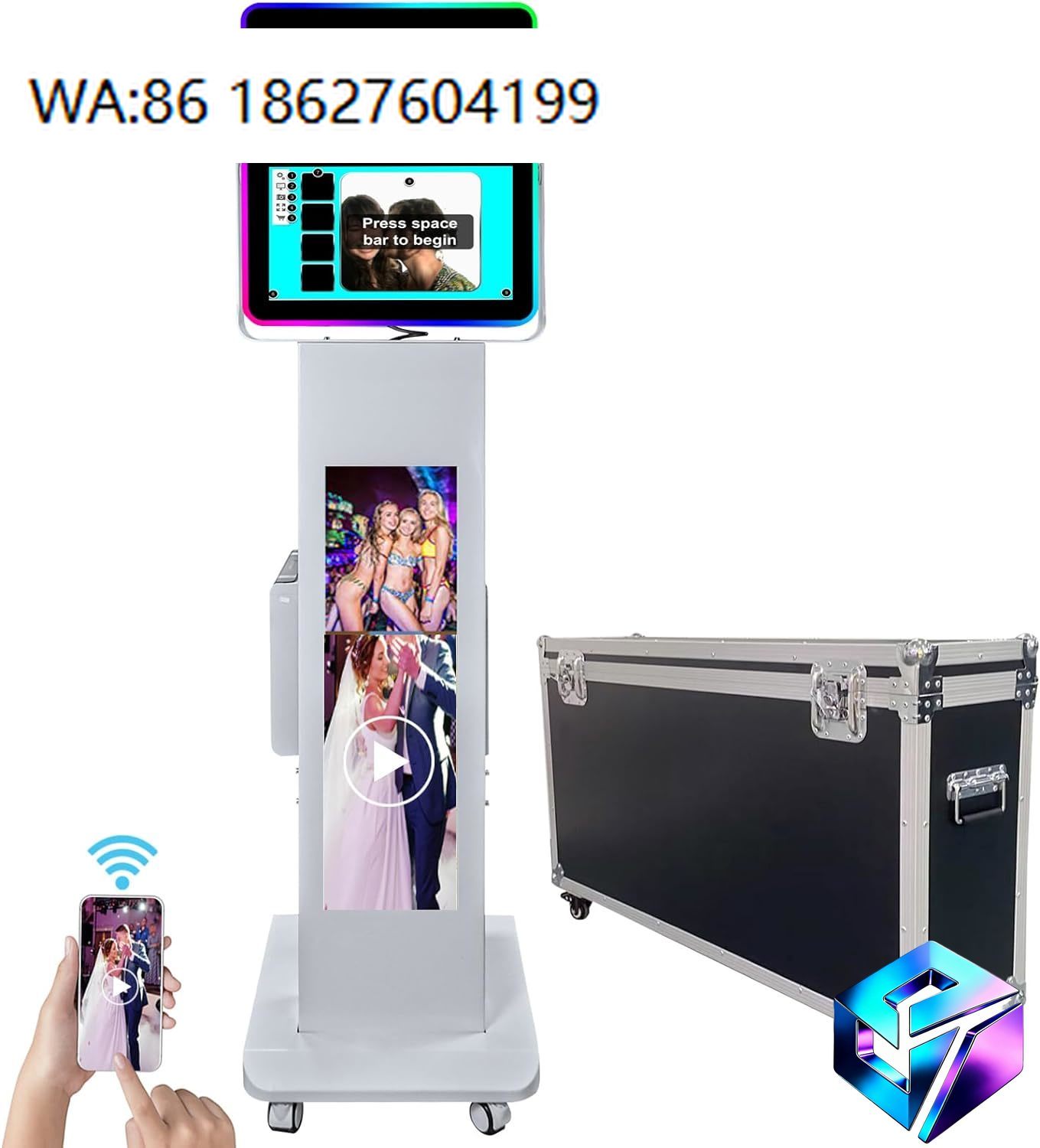 Photo Booth Machine - Quiosque de fotografia portátil com tela